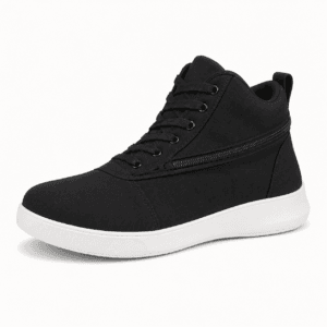 file_00000000818471fda9c7d912fc5f613f - Rejuva Sole™ Black mid-cut sneaker with a white sole and side zipper detail