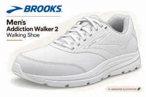 file_0000000006188230add721c9b205b08b - Rejuva Sole™ White Brooks Addiction Walker 2 men's walking shoe illustration, side view with brand logo nearby.