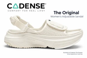 Cadense The Original women's adjustable sandal in white with a breathable mesh upper and cushioned platform sole.